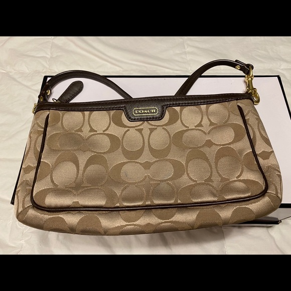 Coach Brown and Tan Wristlet Purse - Picture 2 of 4